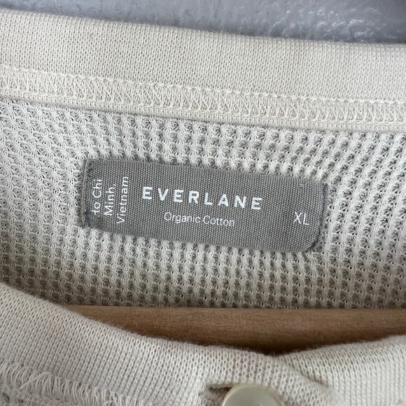 Everlane The Organic Cotton Waffle Knit Cardigan Women's Size XL Cream Cropped - Picture 7 of 9